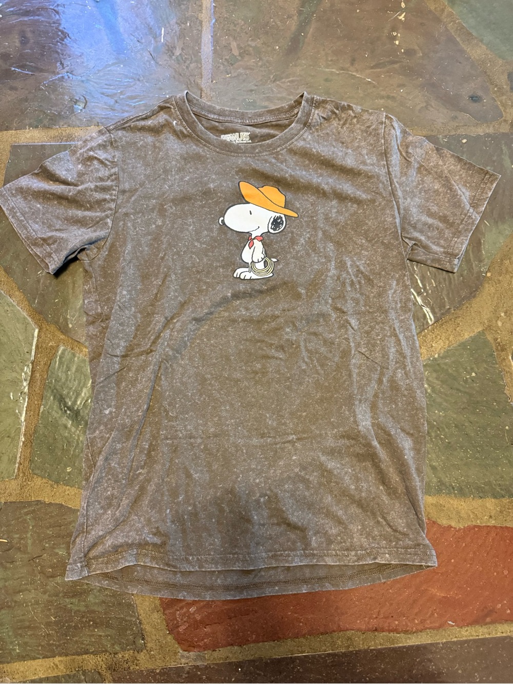 Peanuts Cowboy Snoopy Brown Tee